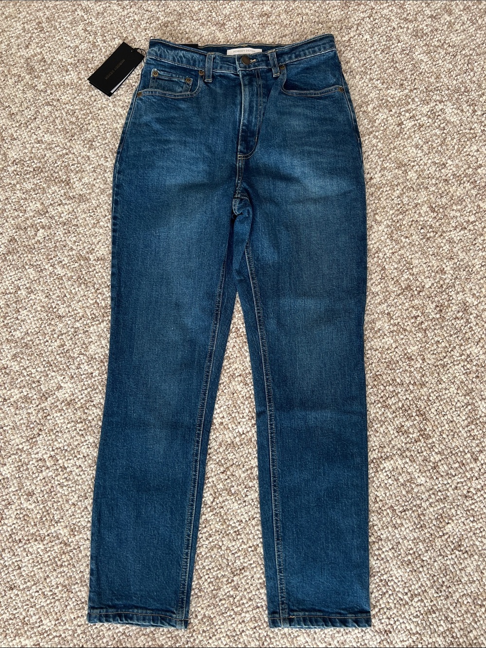 Nobody Denim Ultra High-Rise Slim Leg Ankle Straight-Leg Frankie Jeans